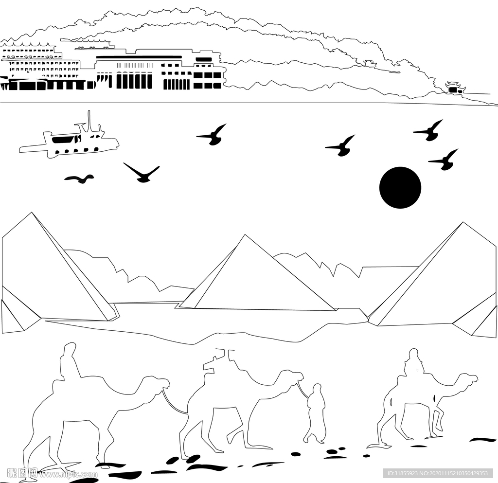 烟台  一带一路  手绘