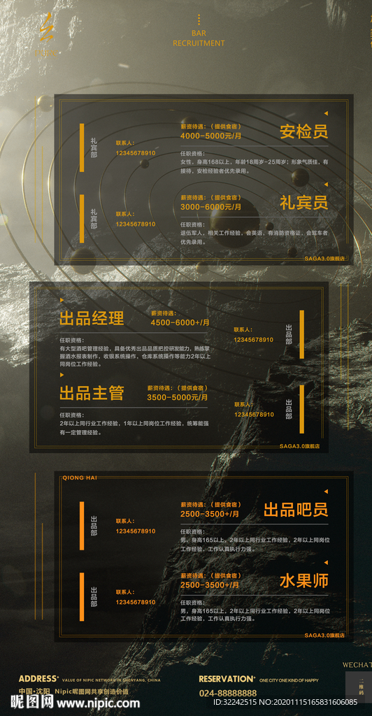 酒吧夜店招聘海报
