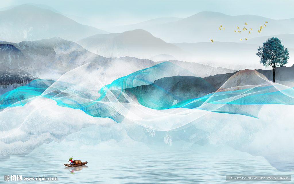 抽象意境新山水画 TIF分层