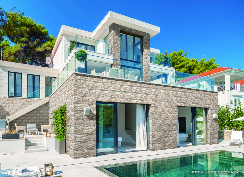 外墙砖效果图 自建房 分层