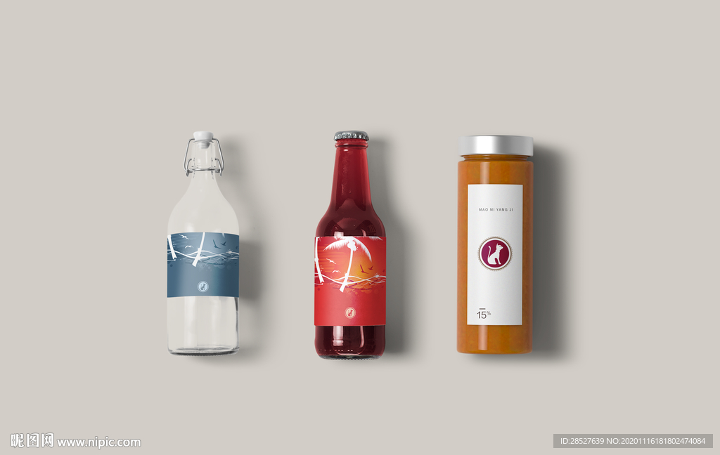 酒水logo饮料包装样机