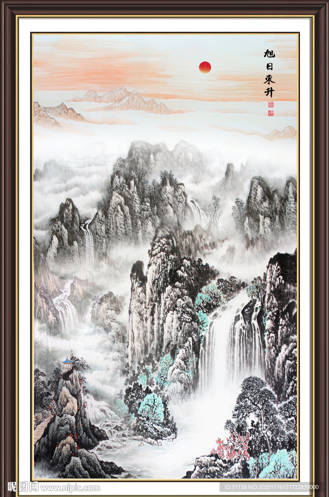 竖幅山水画