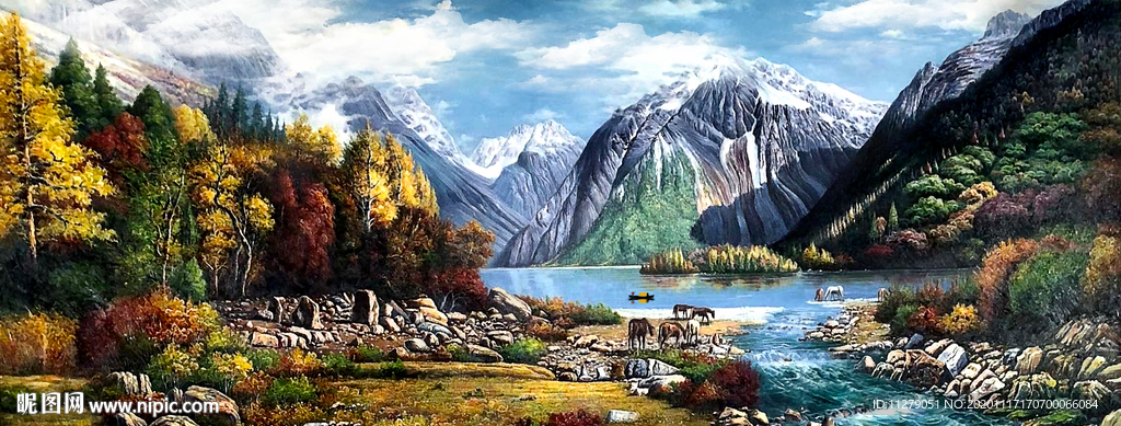 山水风景油画