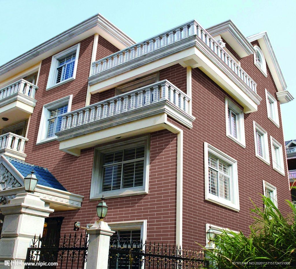 外墙砖效果图 自建房 分层