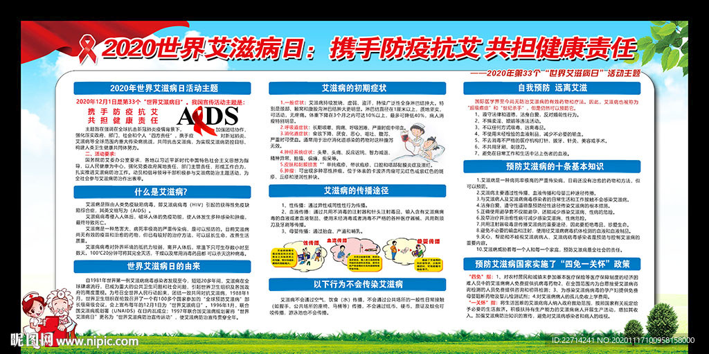世界艾滋病日宣传展板