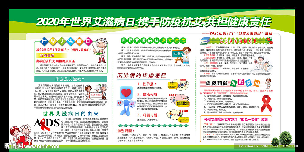 2020年世界艾滋病日展板