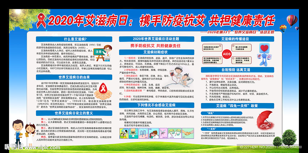 2020艾滋病日宣传栏