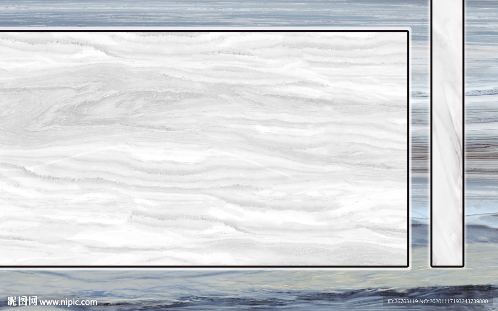 新款爆款蓝色悬空电视背景墙