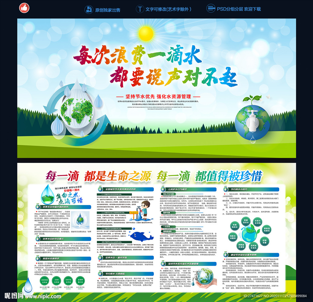 节约用水海报