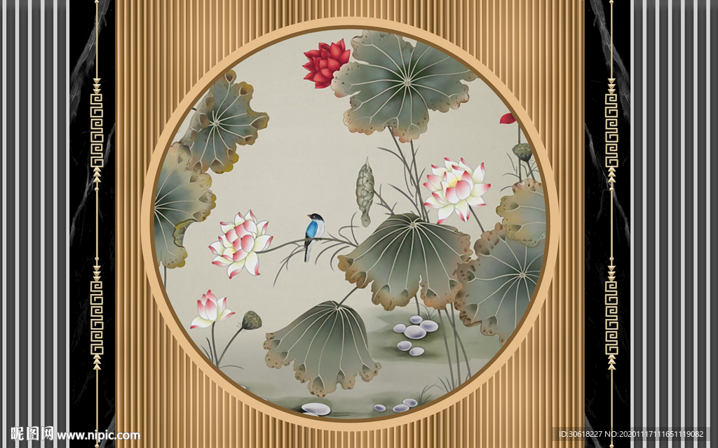 轻奢软装硬装组合背景墙