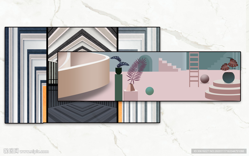 轻奢现代简约晶瓷画