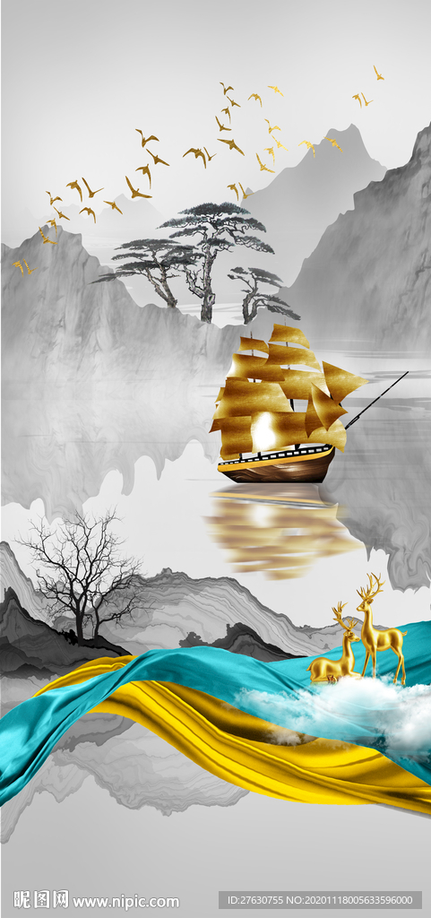 一帆风顺装饰画