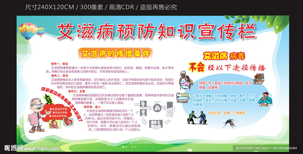 艾滋病防治宣传栏