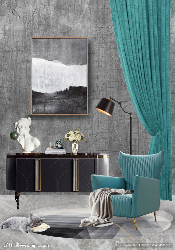 窗帘软装效果图