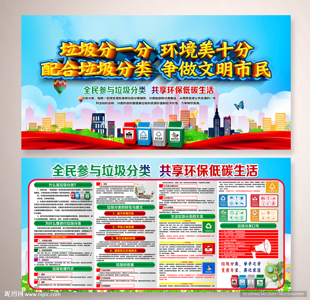 倡导垃圾分类宣传展板