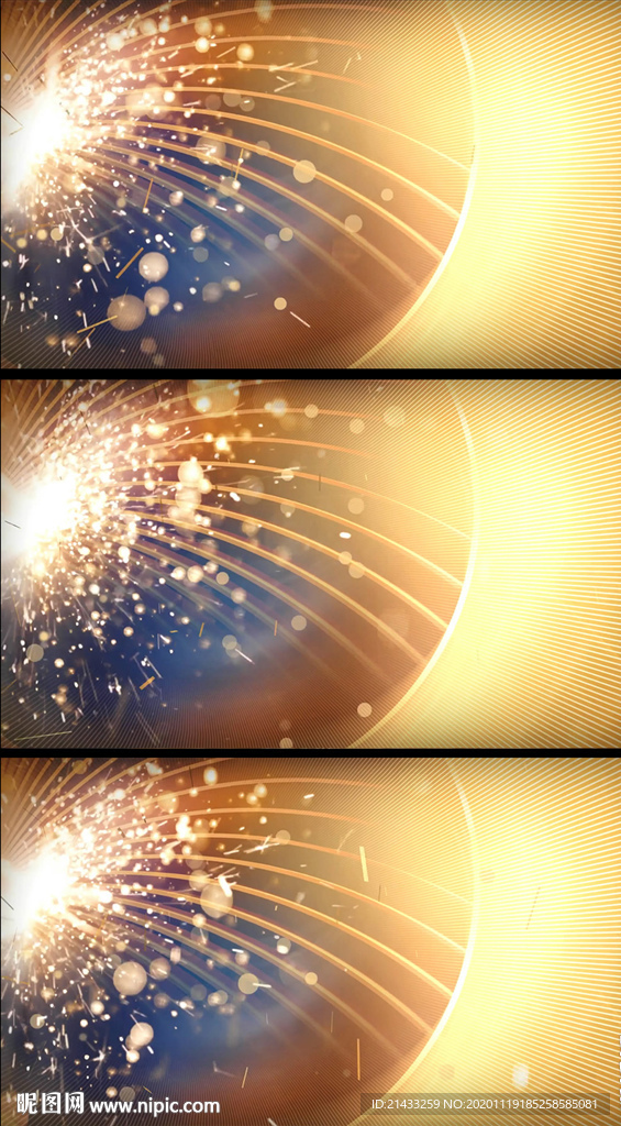 超炫金色粒子绽放视频背景