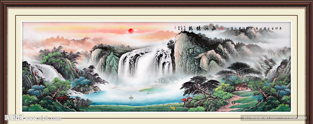 山水画水墨山水画意境山水画