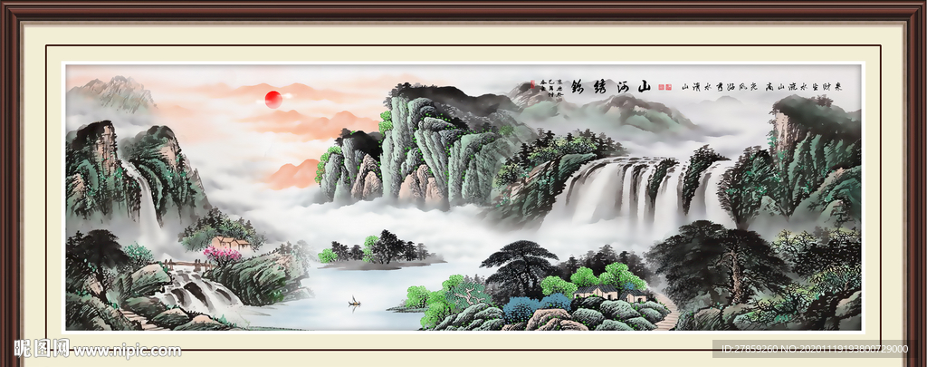 山水画水墨山水画意境山水画