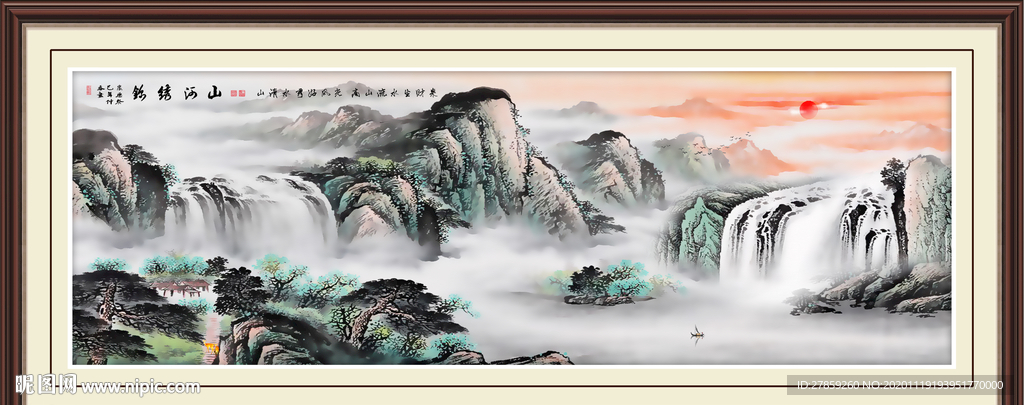 山水画水墨山水画意境山水画