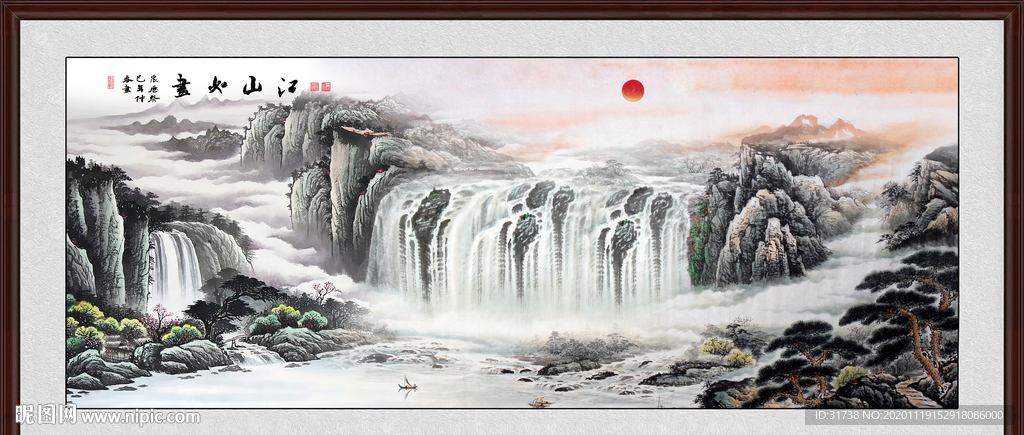 山水画水墨山水画意境山水画