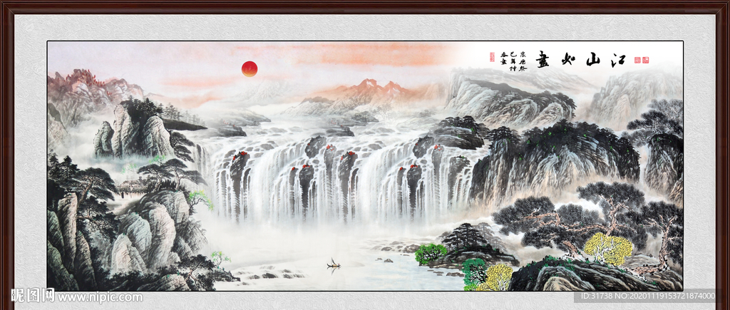 山水画水墨山水画意境山水画