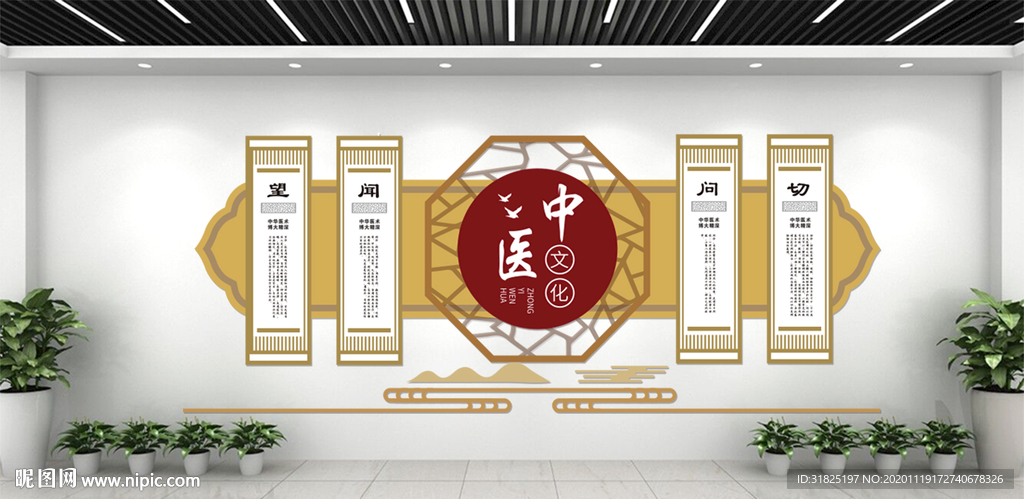 中医知识内容文化墙设计