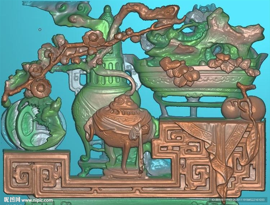 扫描图 送STL格式 博古 梅