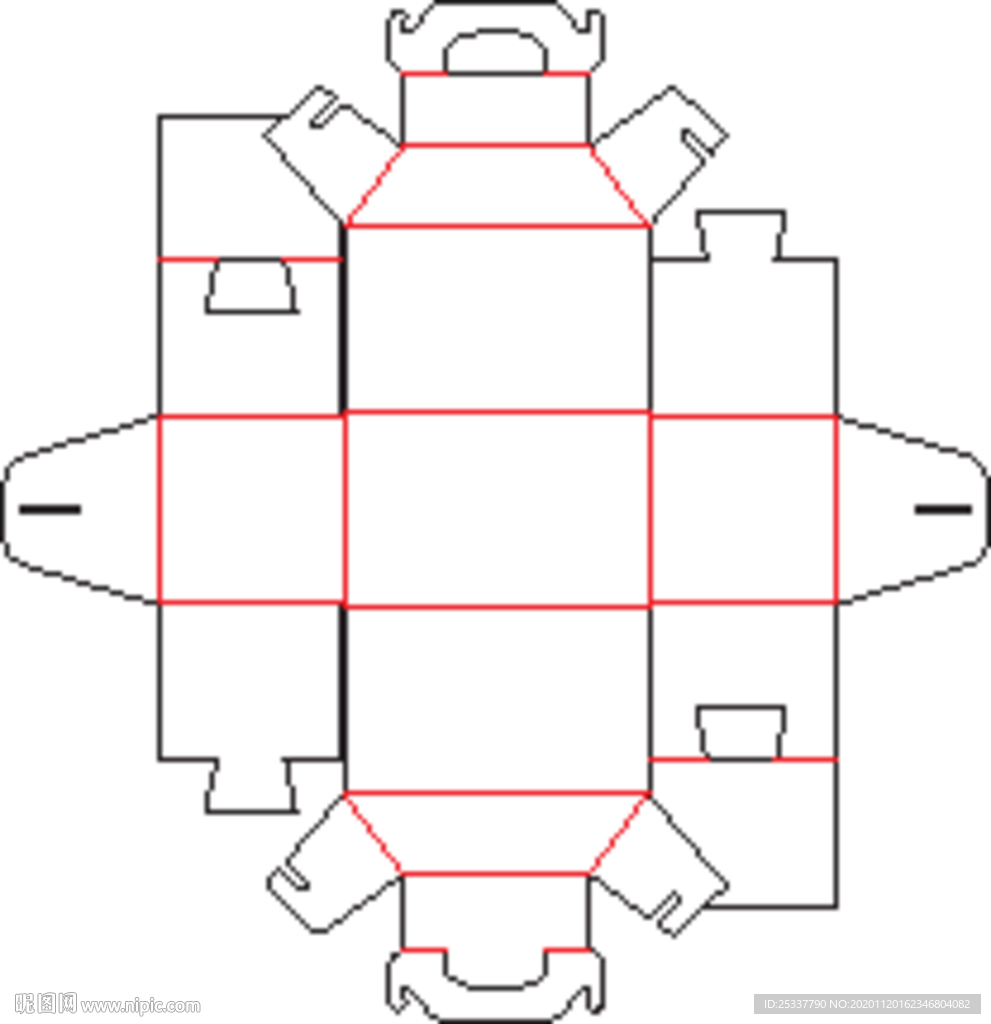 包装盒 刀版图 03B