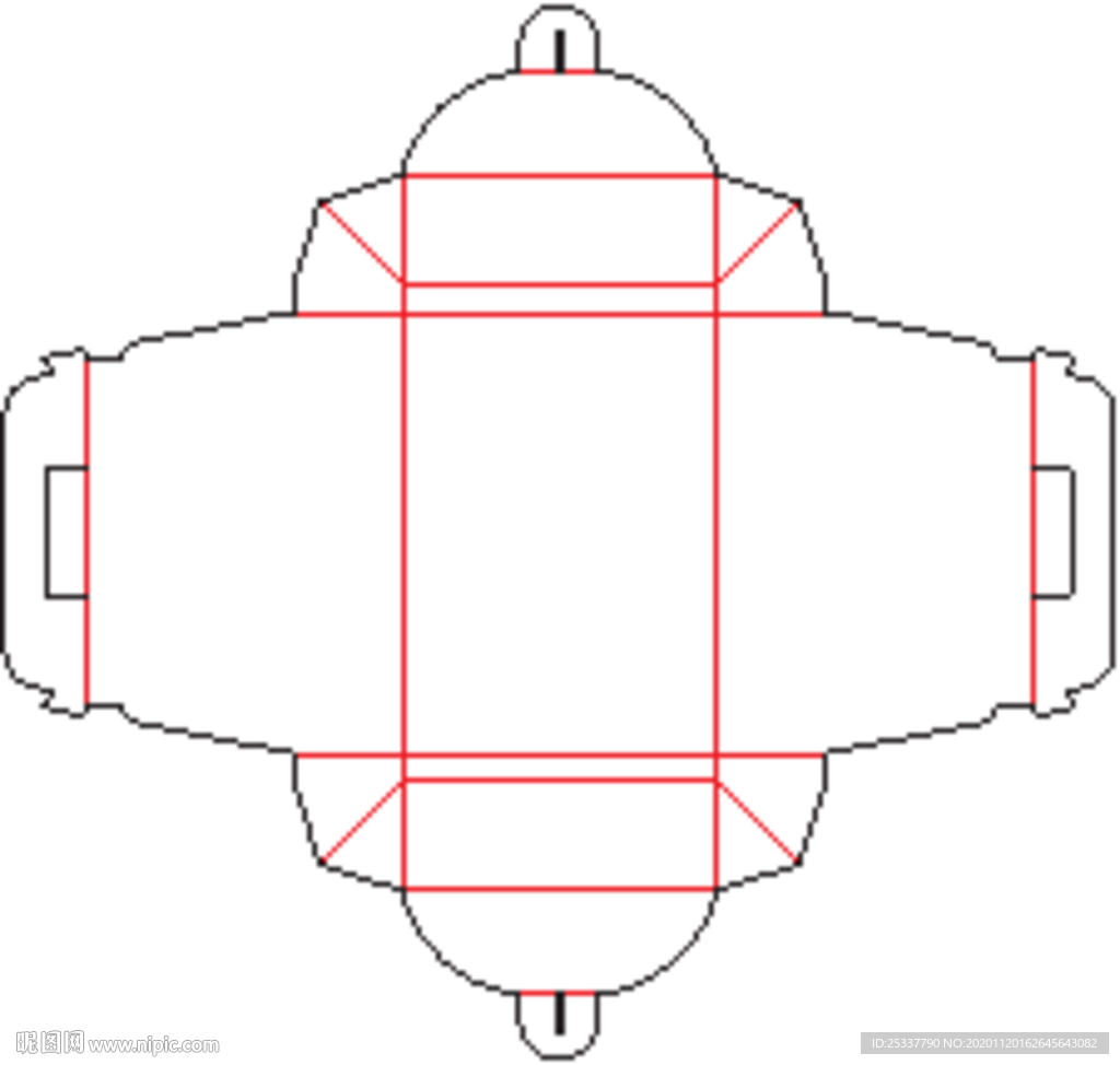 包装盒 刀版图 04B