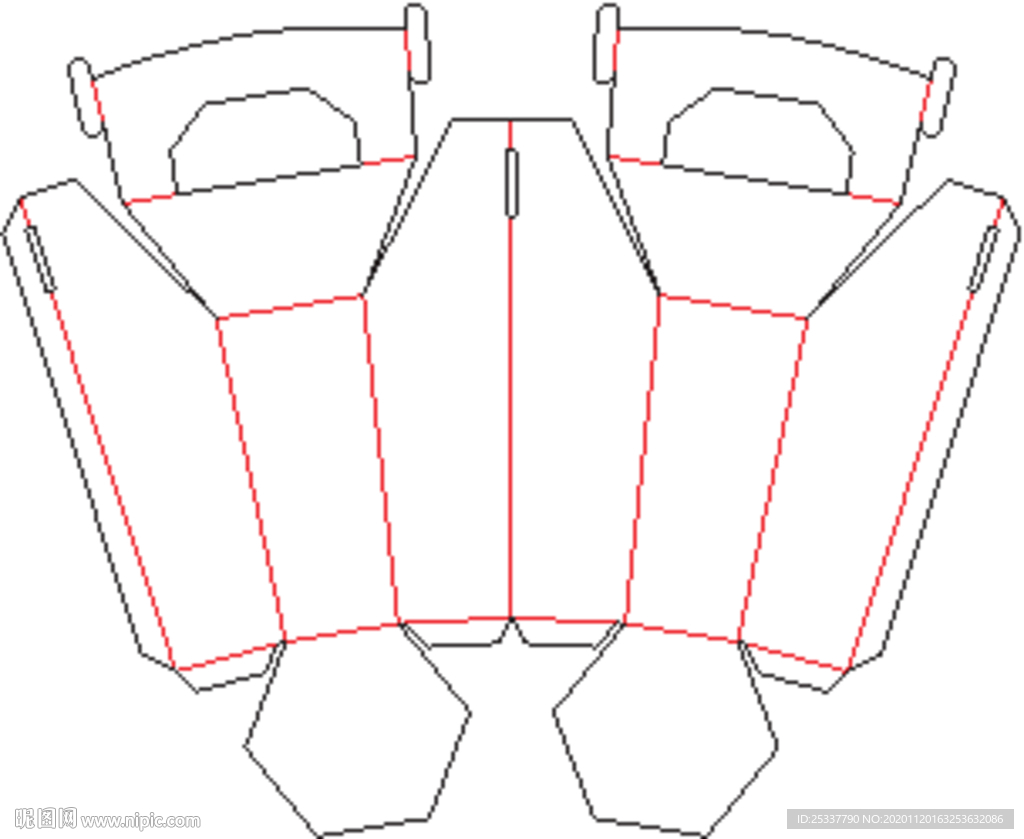 包装盒 刀版图 06B