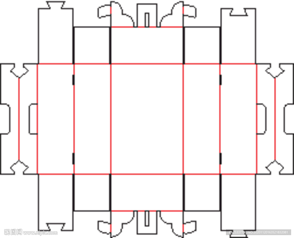 包装盒 刀版图 07A