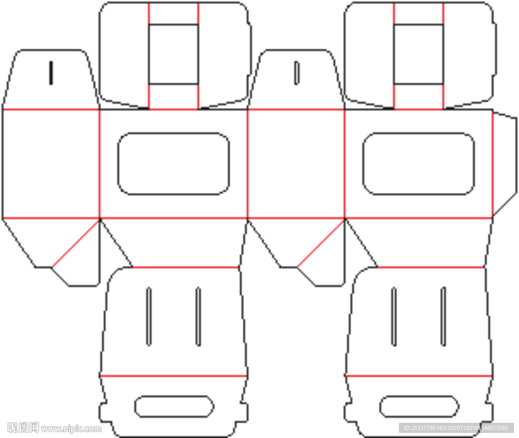 包装盒 刀版图 08B