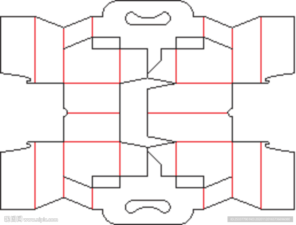 包装盒 刀版图 09B