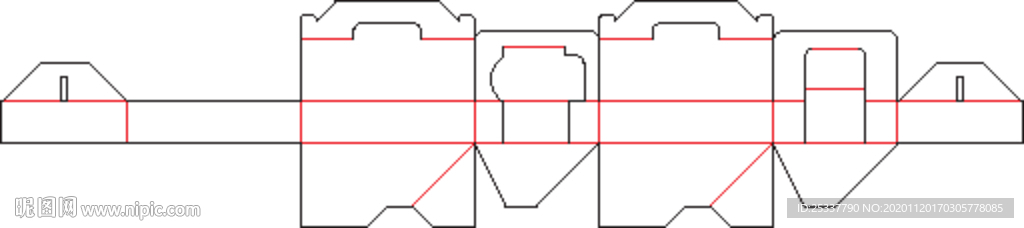 包装盒 刀版图 12A