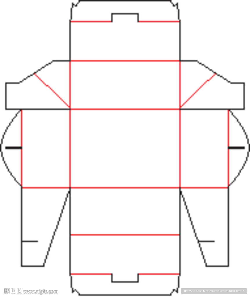 包装盒 刀版图 12B