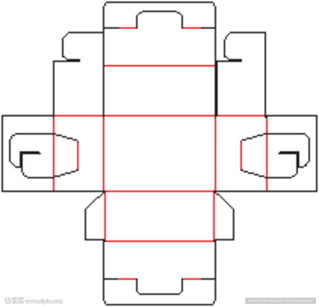 包装盒 刀版图 16B