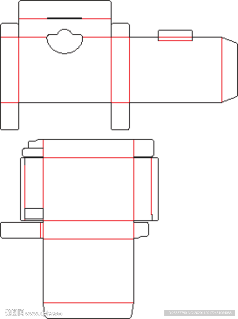 包装盒 刀版图 18B