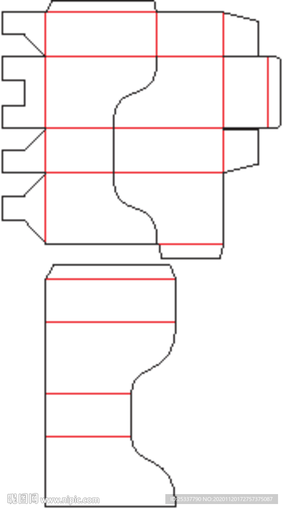 包装盒 刀版图 20A
