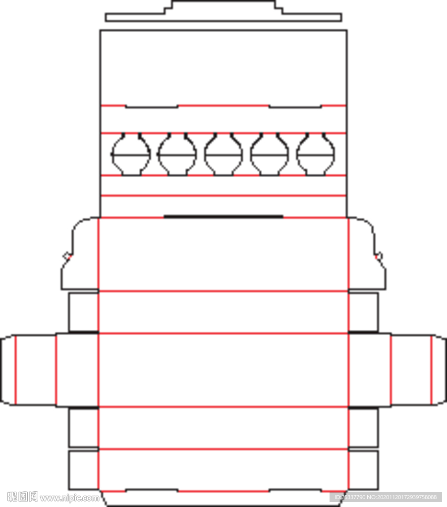 包装盒 刀版图 21B