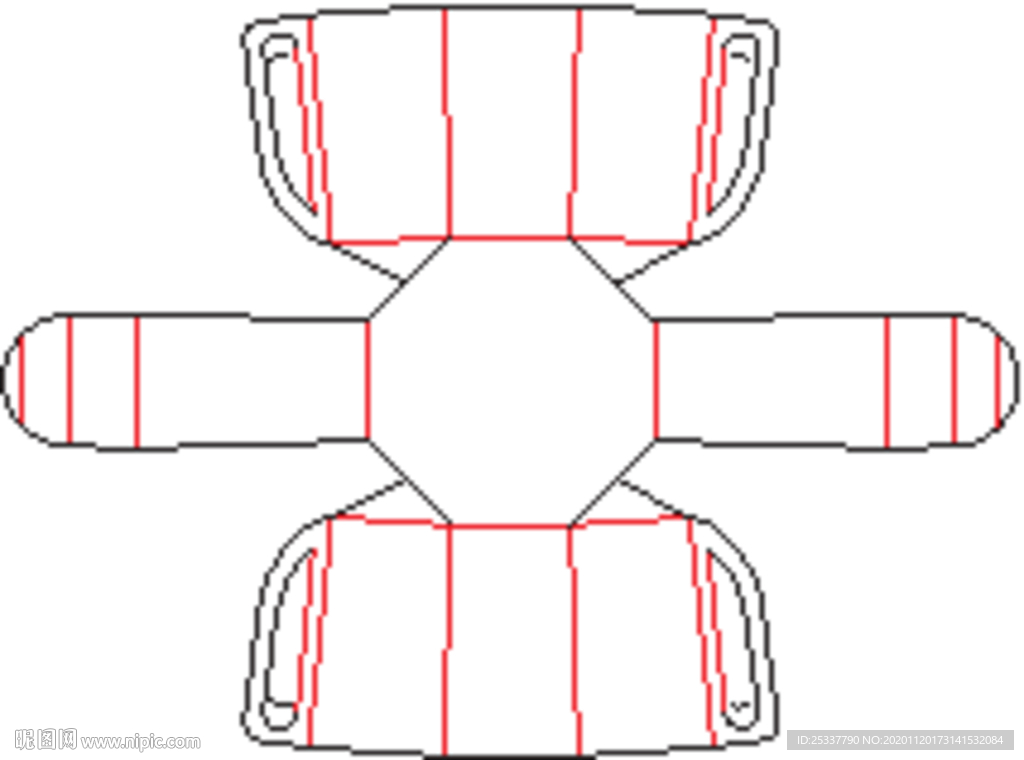 包装盒 刀版图 22A