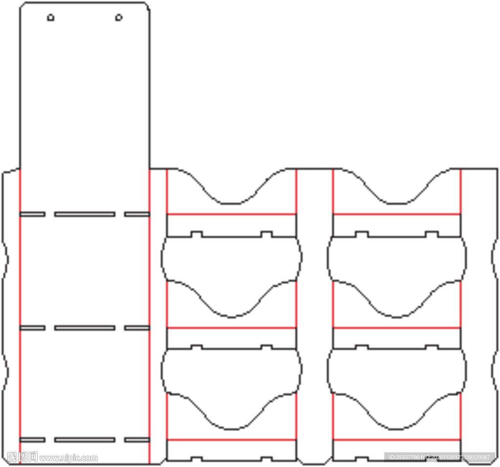 包装盒 刀版图 23A