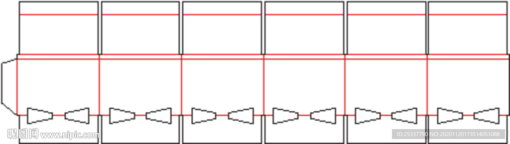 包装盒 刀版图 24B