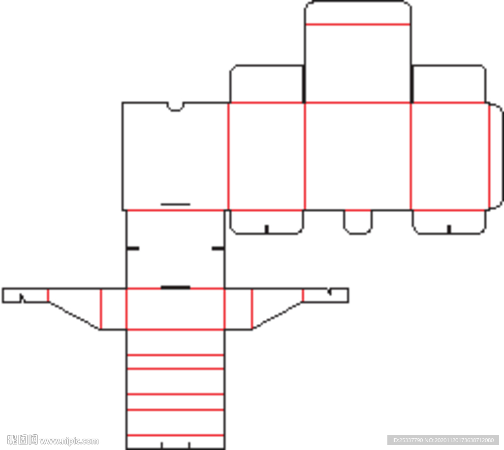 包装盒 刀版图 25B
