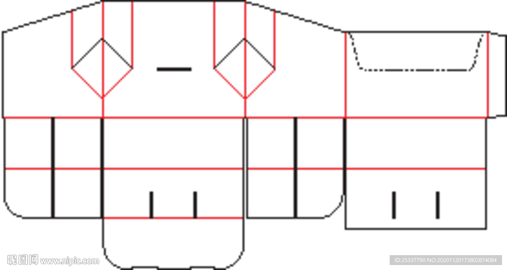 包装盒 刀版图 26A