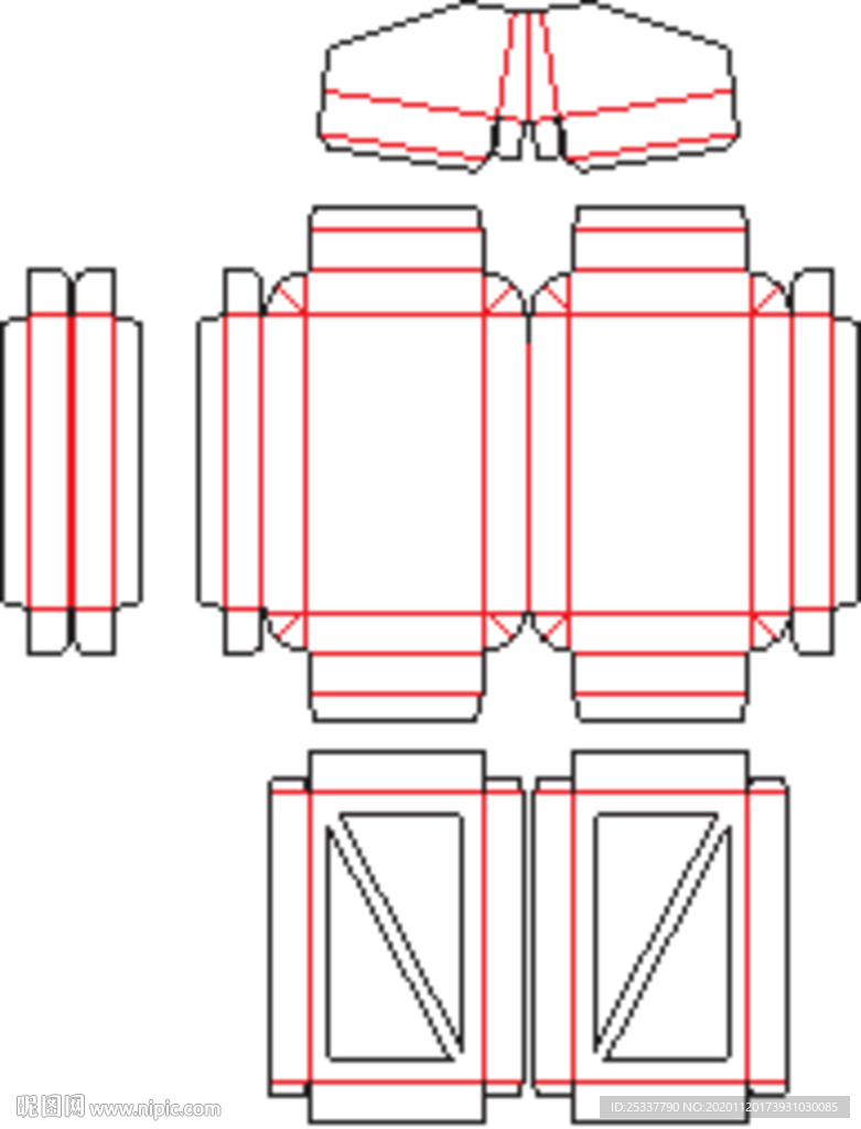 包装盒 刀版图 27A