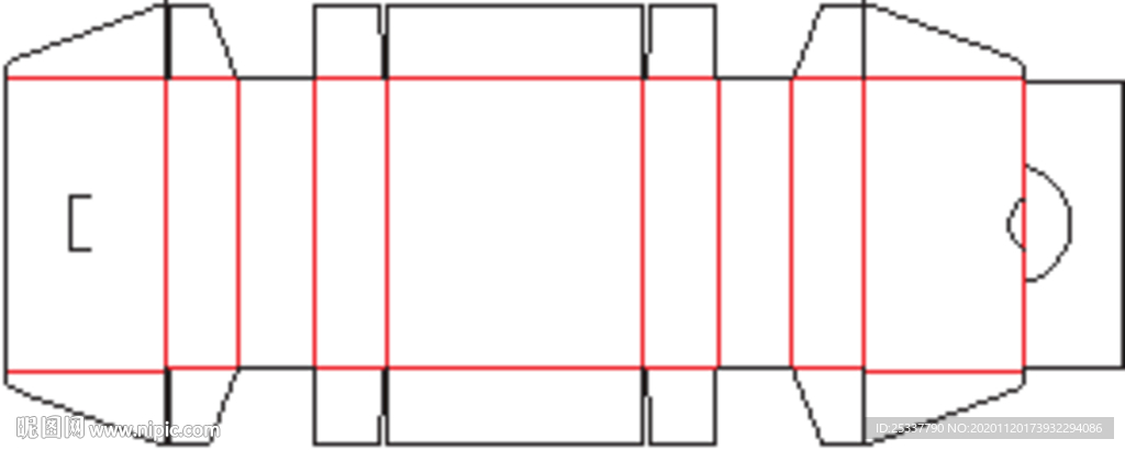 包装盒 刀版图 27B