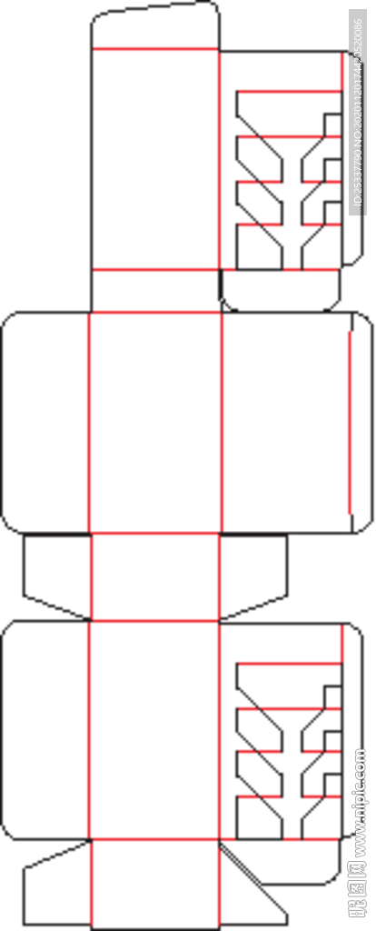 包装盒 刀版图 28B