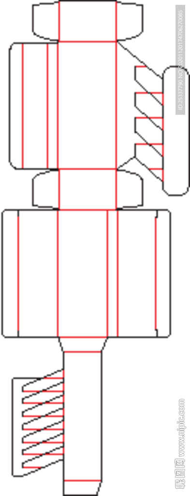包装盒 刀版图 30A