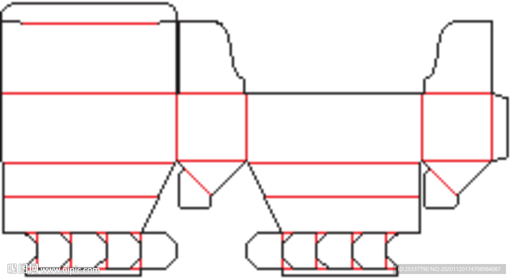 包装盒 刀版图 30B