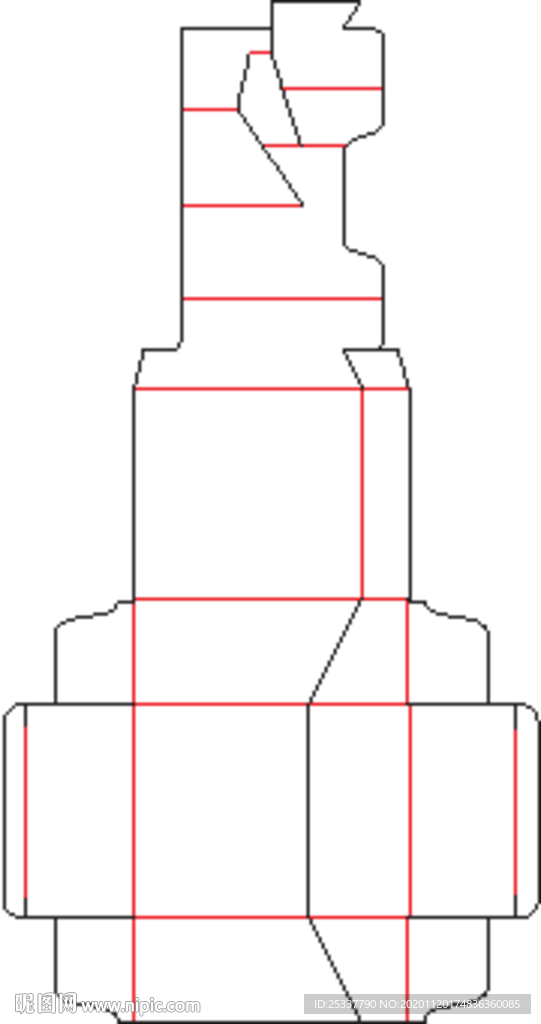 包装盒 刀版图 31A